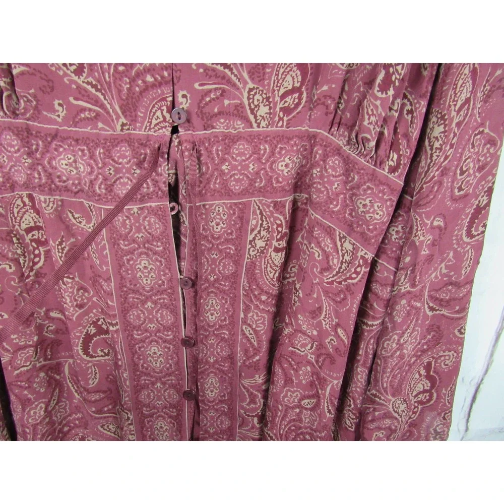 Venezia Women's Blouse Size 26/28 Plum Purple Paisley 100% Silk - Picture 5 of 5
